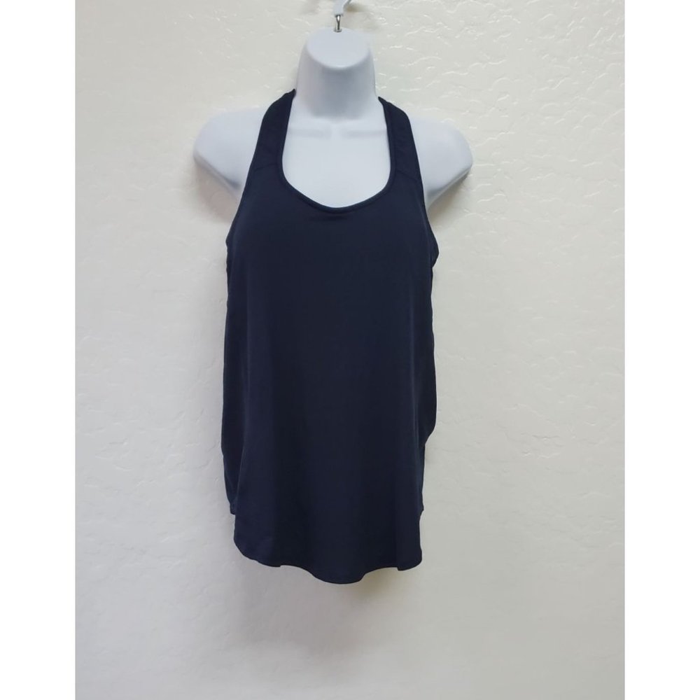 Athleta Women's Navy Pink Active Halter Tank Top Built-in Bra 38C Sport